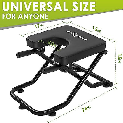 BODY RHYTHM Foldable Yoga Headstand Bench, Yoga Inversion Chair, Headstand Trainer for Relieve Stress, Improve Sleep & Digestion and Strength Training, Ideal for Home Workout, Fitness and Gym