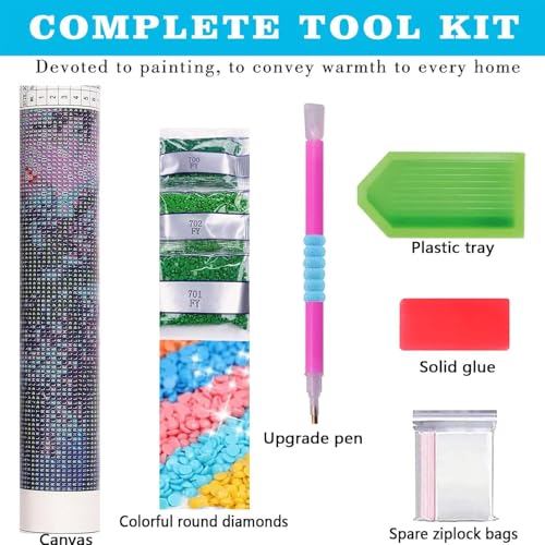MOMDEDP Diamond Painting Kits for Adults -Forest Bear DIY 5D Diamond Art Kits Full Drill Winter Diamond Dots Paintings with Diamonds Gem Art and Crafts for Beginners Home Decor 12x12inch Animal