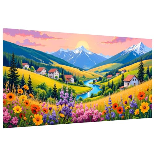 YOYA Large Diamond Art Kits for Adults, Landscape 5D Diamond Painting | Full Drill Diamond Art Landscape, Round Drill, HD Canvas, Fun and Relaxing, Gem Art, Home Wall Decor, Gifts, 27.5x15.7 Inch - color: Landscape 508