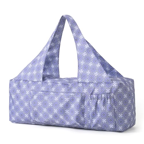 BOULDER BEE Yoga Mat Bag with Wet Pocket, Large Yoga Mat Carrier Fits All Your Stuff, Personalized Yoga Gifts, Gym Tote Bag for Women - color: Purple