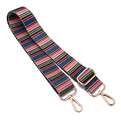 ZOOEASS Wide Shoulder Strap Adjustable Replacement Belt Crossbody Canvas Bag Handbag - color: Color Bar, size: Wide: 1.4"(3.5cm)