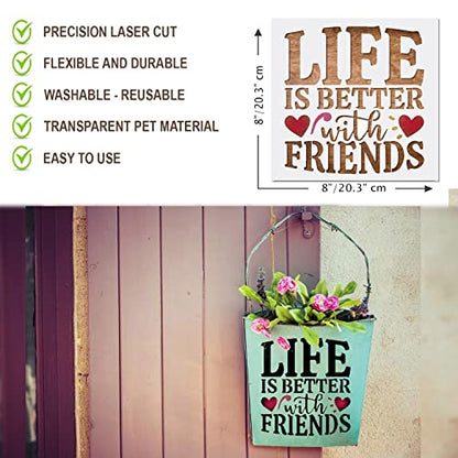 16 Piece Inspirational Word Stencil Set - Stencils for Painting on Wood, Canvas - Quotes Include Dream, Faith Hope Love - Stencils for Crafts Reusable for Signs and Fabric - size: 8 Inch Inspirational