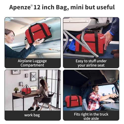 Apenze Small Gym Bag,12 inch Carry On Bag - color: Red, size: 12 inch