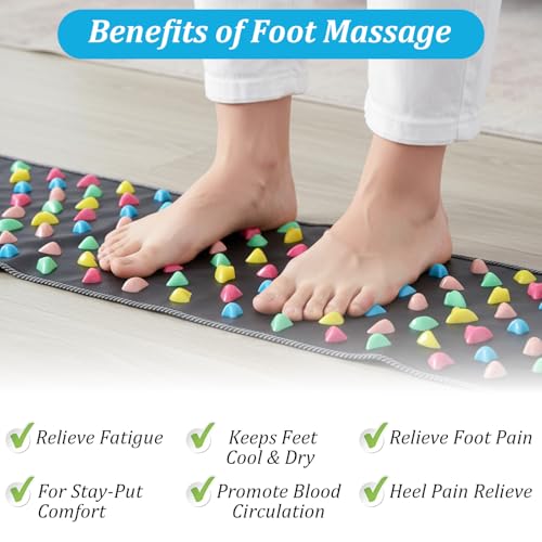 Kifmurase Foot Massage Mat, Acupressure Mats, Reflexology Walk Stone Road for Long Sitting Elderly Students Workers, Foot Massage Acupoint Mat for for Pain and Stress Relief (68.9 x 13.78 Inches)