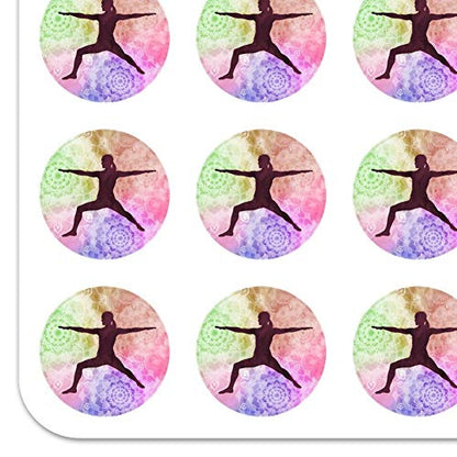 Warrior II 2 Yoga Pose Planner Calendar Scrapbooking Crafting Stickers - color: Clear, size: 50 1" Stickers