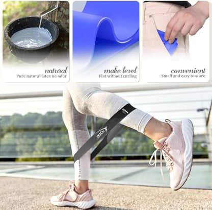 VEICK 5-Level Resistance Loop Bands Set for Strength Training & Pilates - color: Blue