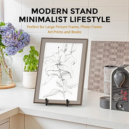 TR-LIFE Plate Stands for Display - 3 Pack 10 Inch Large Picture Stand | Metal Plate Holders for Displaying Decorative Plates, Platters, Books, Plaques, Picture Frames - Tabletop Easel