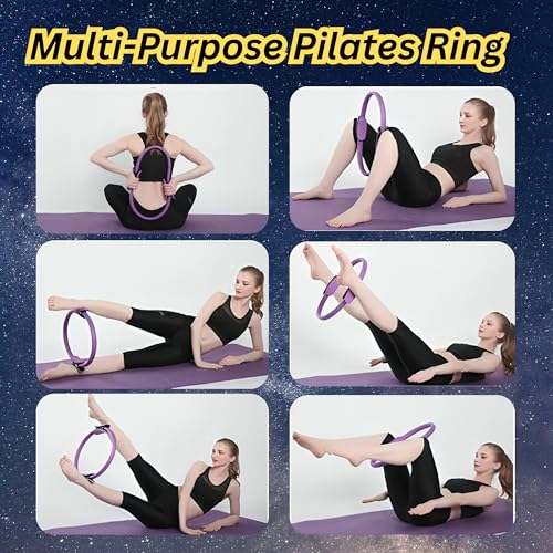 Pilates Kit for Home Workouts, 13-Pcs Pilates Essentials Kit with Ring and Ball Set, Resistance Bands, Home Pilates Equipment for Women, Starter Workout Kit for Beginners