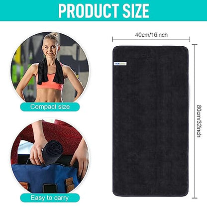 SINLAND Microfiber Gym Towels, Workout Sweat Towel 16x32In - color: Black+grey+navyblue
