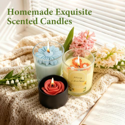 SAEUYVB Candle Making Kit,DIY Soy Candle Making Supplies/Kit for Adults | Complete Candle Kit with Digital Wax Warmer,Soy Wax,Candle Jars,Scents,Molds and More,Perfect for DIY Handmade Craft - size: 12 pcs candle tins kit with candle molds