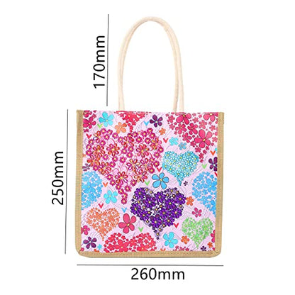 DOOSAI Diamond Painting Canvas Tote Bags 4 Pack Boho Diamond Dots Art Kits Shoulder Bags 5D DIY Handbags Handmade Gifts Reusable Shopping Bags with Handle for Women Adults(Bird Butterfly Mandala Love) - color: 4 Pack Birds Butterfly Mandala-Flower Love