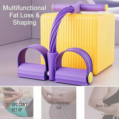Pedal Resistance Bands with Handles, Upgrade Multi Function Pedal Training Band, 6-Tubes Natural Rubber Foot Pedal Resistance, Fitness Bands for Full Body, Abdomen, Waist, Arm, Leg - color: 퍼플.