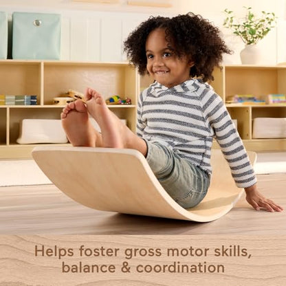 Fisher-Price Wood Montessori Rockin’ Balance Board, Kids Ages 3+ Years