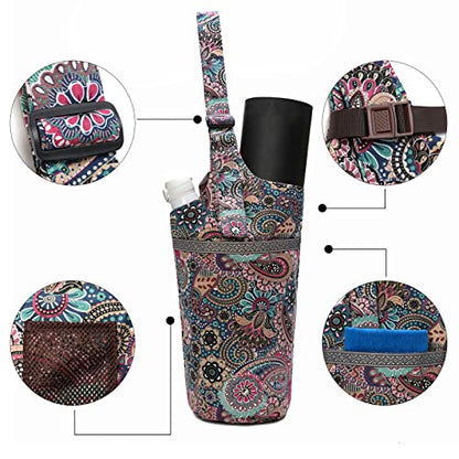 IwIeIaIrI Yoga Mat Bag Cylinder for Women with Large Zipper Pocket - color: Pink