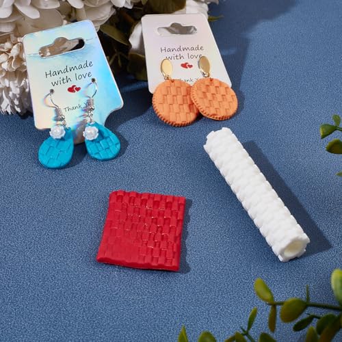 DELORIGIN Clay Texture Roller, Polymer Clay Roller Squares Shaped Texture Roller 3" Texture Model Clay Roller Polymer Clay Accessories for Making Earrings Jewelry Necklaces Bracelets DIY Craft - color: Squares
