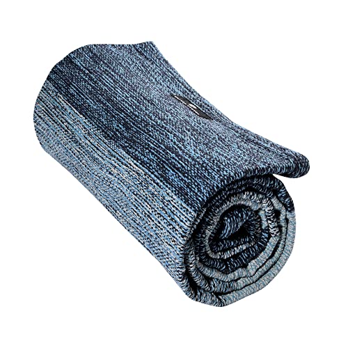 Hugger Mugger Cotton Yoga Rug - Absorbent, Grippy Tight Weave, Ashtanga and Hot Yoga Rug, Helps with Slippery Hands and Feet - color: Indigo Dreams