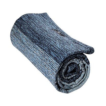 Hugger Mugger Cotton Yoga Rug - Absorbent, Grippy Tight Weave, Ashtanga and Hot Yoga Rug, Helps with Slippery Hands and Feet - color: Indigo Dreams