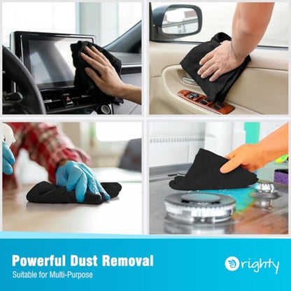 Orighty Microfiber Cleaning Cloth, Cleaning Rags, 24 Pack, 12x11 in, Black - color: Black, size: 24 Pack