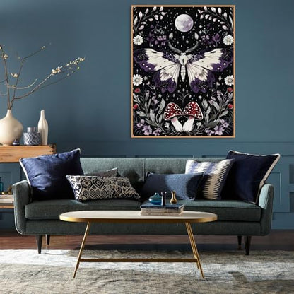 Diamond Art Kits for Adults,Moon Moth Diamond Painting Kits 12X16 Inch | 5D Diamond Art Paintings for Beginners,Round Full Drill Diamond Dot Tools Kit,Extra Diamonds,Stress Relief Craft,DIY Gift - color: Moth-0305