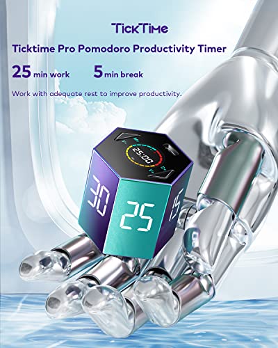 Ticktime T6 Pomodoro Timer Cube for Focus, Study, Work, Task, ADHD, Kitchen - color: Violet