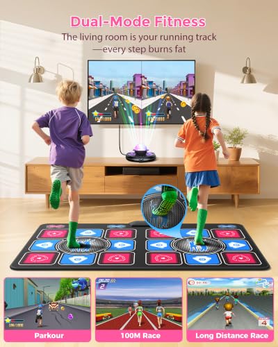 Electronic Dance Mat for Kids & Adults: 2 Player Interactive TV Video Game