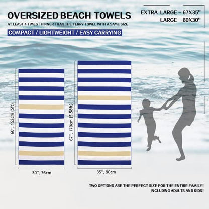 Your Choice Microfiber Beach Towel Sand-Free Quick Dry (67"x35"/60"x30") - color: F-set (9), size: Extra Large(67x35")