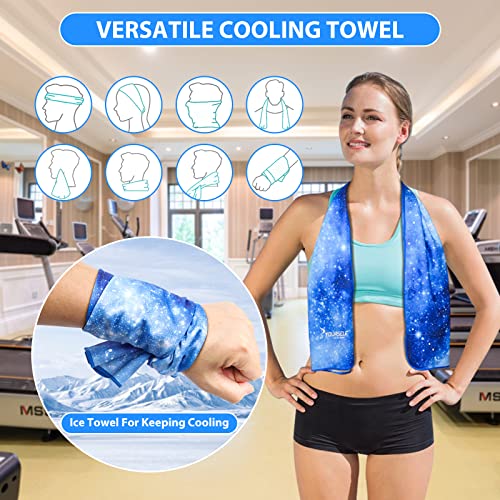 SYOURSELF Cooling Towel, Cooling Towels for Neck,40" x 12"Ice Towel for Instant Cooling Relief, Soft Breathable Chilly Towel, Perfect Yoga, Golf, Sports, Gym, Athletes Towel (1PC-BStarry) - color: Bstarry