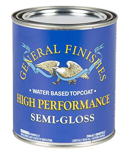 General Finishes High Performance Water Based Topcoat, 1 Quart, Semi-Gloss - color: Semi-Gloss, size: 1 Quart