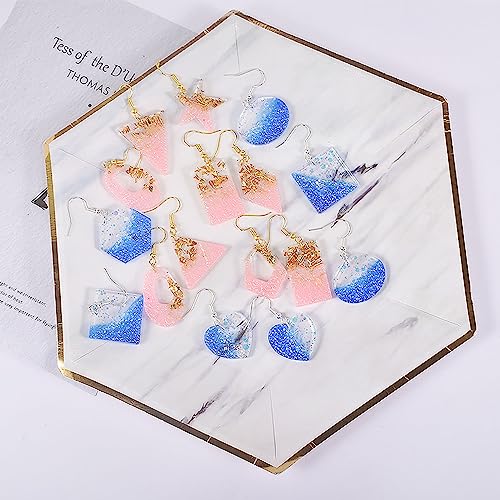 Attuslla 2 PCS Resin Earring Molds Pendant Resin Molds Silicone Jewelry Silicone Resin Molds Making Kits with Ear Hooks, Jump Rings for DIY Earrings, Necklace, Pendant Craft Supplies - color: Style 3