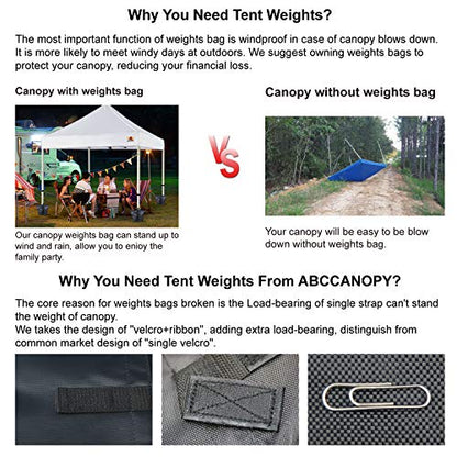 ABCCANOPY Canopy Weights 120 LBS Tent Sand Bags,4-Pack Brown(No Sand) - color: Brown, size: 120 LBS