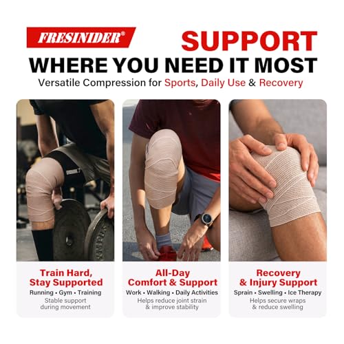 FRESINIDER Premium Elastic Bandage Wrap 8 Pack, 2-6 Inch, Hook and Loop - color: 8 Pack Value Pack