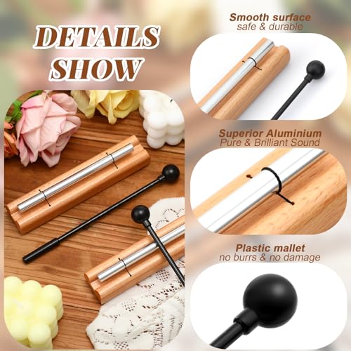 Hand Chimes for Classroom Meditation Set,Single Tone,Black | Meditation Bell with Wood Mallet for Yoga Prayer, Classroom Management Attention Signal, Natural Wood Metal Resonance - color: Black