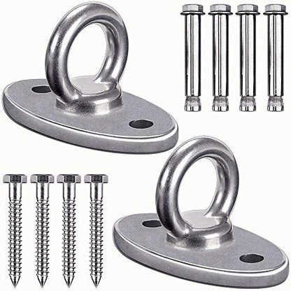 SELEWARE Ceiling Mount Stainless Steel Swing Hanger Wall Ceiling Anchor | Ceiling Hooks for Suspension Straps Aerial Yoga Swing Hammock Chair Resistance Band Gymnastic Ring Battle Rope Heavy Bag - color: Ceiling Mount (2 Pack)