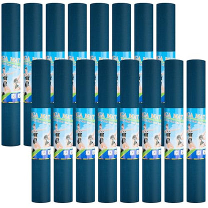 Funtery 3 mm Thin Yoga Mats Bulk, 68 x 24 Inches Lightweight PVC Exercise Mats Non Slip Workout Fitness Pads for Yoga Pilates Stretching Classes Gym Home Studio - color: Ocean Blue
