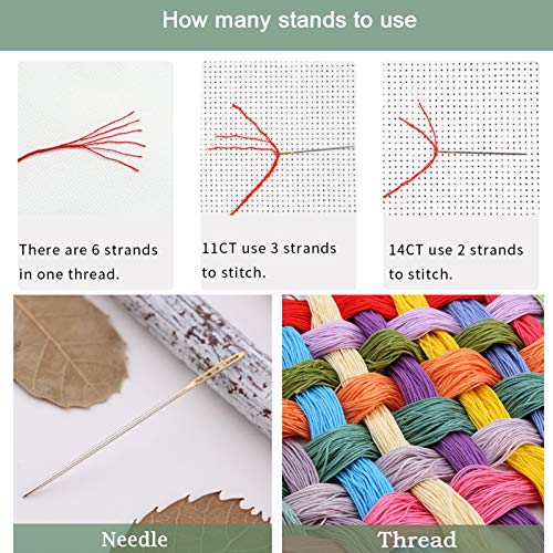 Artvxeay Cross Stitch Kits Stamped Full Range of Embroidery Starter Kits for Beginners Adults DIY 11CT Pre Printed Cross Stitch Kits - (Iron Tower Scenery 18x18 inch) - color: ColorArt42