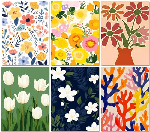DOTSOPS 6 Pcs Floral Diamond Painting Kits Art Adults Painting Kits | Crafts DIY 5D Diamond Art Packs Kits,Full for Adults,Beginner Home Wall Decoration Gift 11.8 x 15.7 Inches - color: Flower