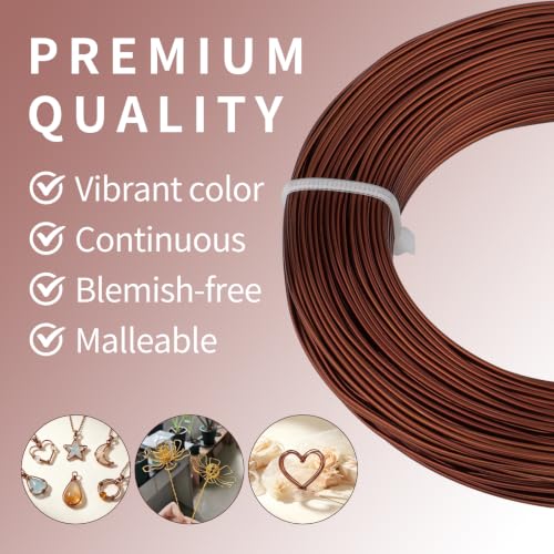 18 Gauge Aluminum Craft Wire, 164FT 1mm Bendable Metal Wire for Jewelry Making, Wreath Making, Beading(Copper Brown) - color: Copper Brown