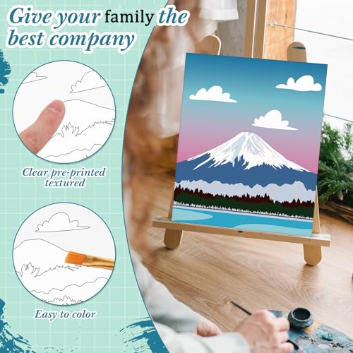 Sherr 12 Pcs Pre Drawn Canvas for Adults,Landscape,8 x 10 Inch | Pre Printed Canvas, Sip and Paint Party Canvas Painting Kit, for Holiday Painting Crafts Favor - size: 8 x 10 Inch, style: Landscape