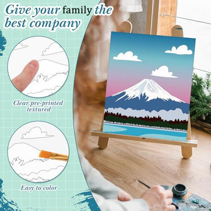 Sherr 12 Pcs Pre Drawn Canvas for Adults,Landscape,8 x 10 Inch | Pre Printed Canvas, Sip and Paint Party Canvas Painting Kit, for Holiday Painting Crafts Favor - size: 8 x 10 Inch, style: Landscape