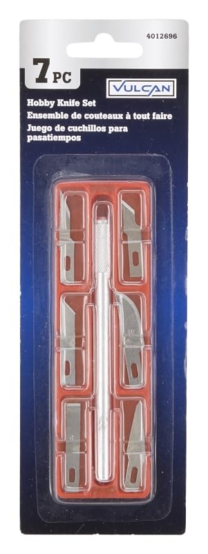 Edward Tools Precision Hobby Knife Set with Case – High Carbon Steel Blades – Aluminum Silver Handle Craft Knife Set – Includes 6 Blades for Crafting, Cutting, Trimming, and DIY Projects