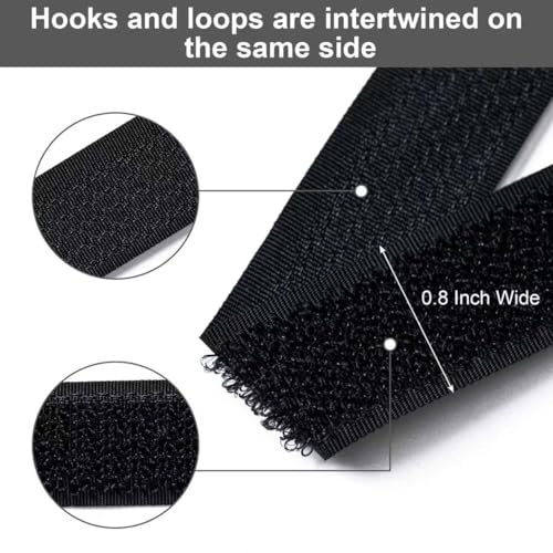 0.8" x16Ft Hook and Loop Straps with 25 Plastic Buckles，Black - color: Black, size: 0.8"×16ft Plastic Buckle