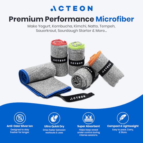 Acteon Microfiber Gym Towels 5 Pack, Quick Dry Silver ION Odor-Free Sweat Towel, Super Absorbent Fast Drying for Men & Women, Workout, Yoga, Running, Hiking, Travel – 16x30.5 Inch - color: Heather Grey, size: Pack of 5