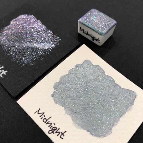 IUILE Handmade Watercolor Paints - Night Dot Card (6 colors). Color Shift, Metallic, Shiny, Shimmer - color: Night Dot