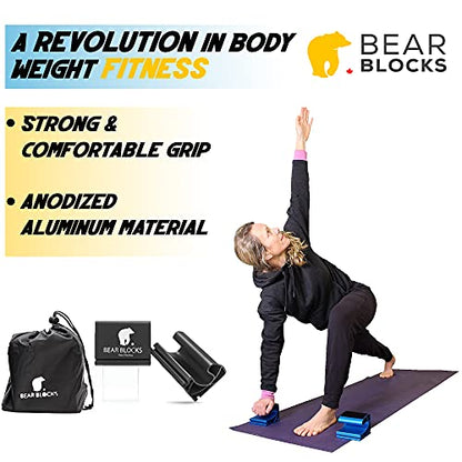 Pushup Bars - Safe Push Up Bars - Strength training Pushup Stands Perfect for Home Gym & Traveling Fitness - Lightweight, Non-Slip Bodyweight Training Workouts Blocks - color: Black