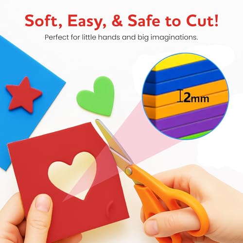 Self-Adhesive EVA Foam Sheets for Crafts – 2mm Thickness 8 Red Sheets, 6 x 9 Inch, Peel & Stick Foam Paper for DIY, Scrapbooking & Kids’ Art. - color: Red - 8 Pack