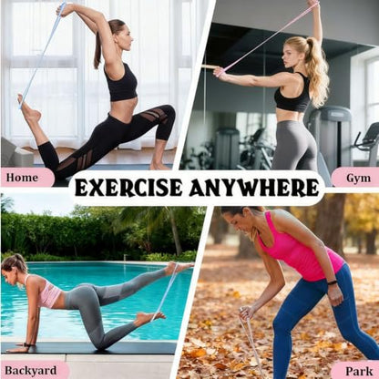 Resistance Bands with Handles,Figure 8 Resistance Band Elastic Fitness Bands Exercise Band for Home Yoga Gym Workout - color: Blue-25LB