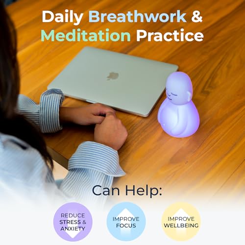 Mindsight 'Original Breathing Buddha' Guided Visual Meditation | 3 Modes to Slow Your Breathing & Calm Your Mind | Stress & Anxiety Relief | Wellness Gift | Adults, Kids, Classrooms | USB Rechargeable - size: Buddha