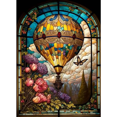Hot Air Balloon Diamond Painting Kits for Adults, Diamond Art Kits 12x16in | Diamond Painting Kits for Adults Beginners, Gem Art, 5D Full Drill, DIY Arts and Crafts for Gift Home or Decor - color: Style 1