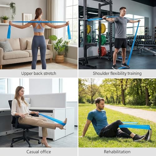 1.5M Resistance Band Elastic Stretch Band for Yoga Pilates and Strength Training - color: blue