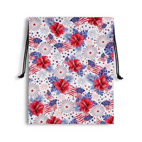 US Flag Drawstring Bag Portable Patriotic Pouch Bag for Outdoor Party Holiday - color: American Flag Red, size: 18"(H)*14"(W)